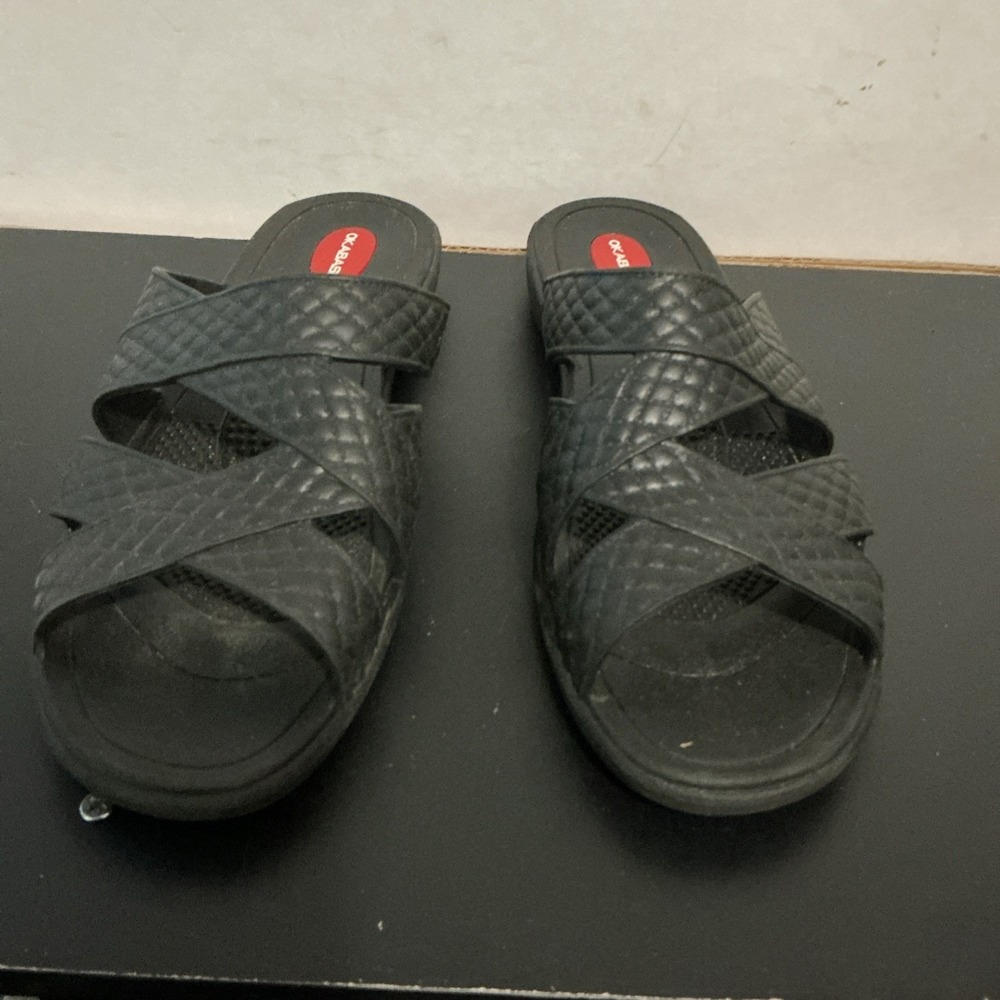 Okabashi Cross Strap Women's black Sandals Size M/L 8-9